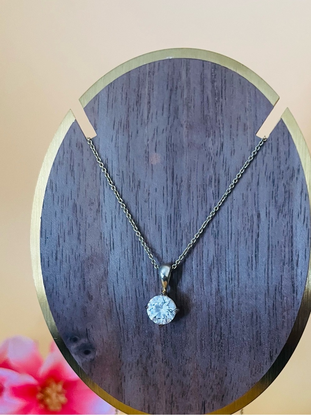 Gold plated clear CZ Express pendant & necklace